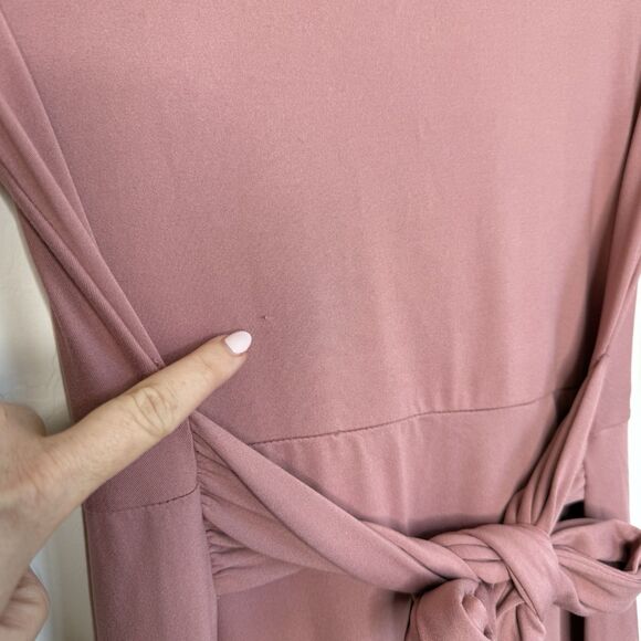 Mother Bee NWT Medium Dusty Pink Mauve Maternity Knee Length Jersey Knit Dress - Picture 10 of 14